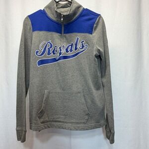Kansas City Royals MLB PINK Victoria's Secret Pullover Women XS Gray Quarter Zip